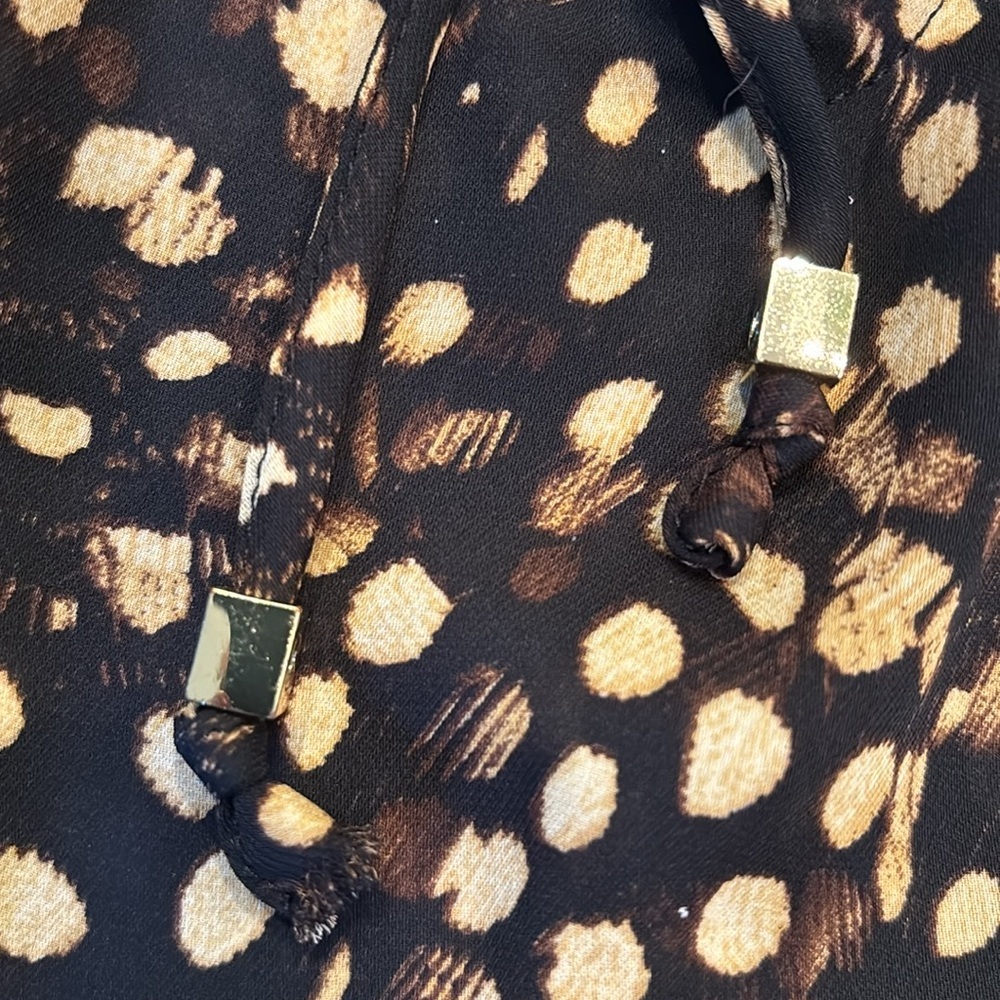 MICHAEL MICHAEL KORS animal print long sleeve blowers front tie L - Picture 7 of 8
